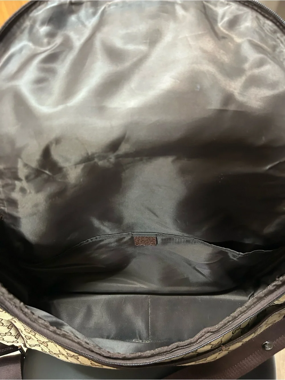 GUCCI Brown and Beige GG Monogram Diaper Bag